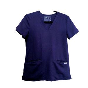 FIGS Womens Casma 3-Pocket V-Neck Scrub Top Size XXS Purple Medical Technical